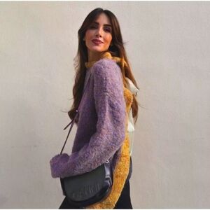 Zara Wool Blend Cardigan With Bow on Back